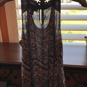 INC navy blue/white tank top size XL